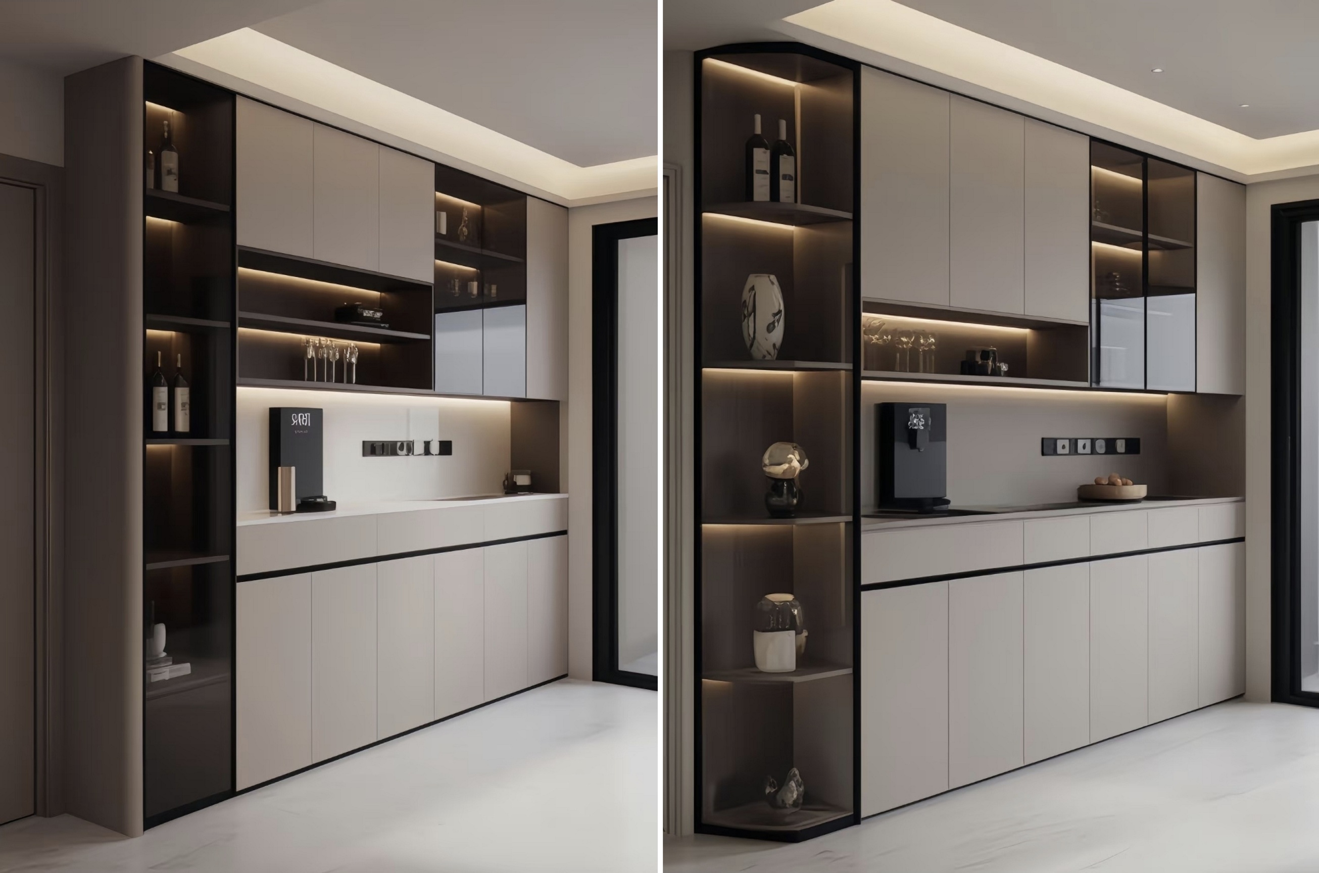 Design sideboard da pranzo che bilancia l'estetica con praticità